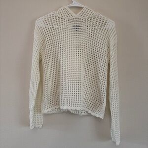 White Knit Sweater Bathing Suit Coverup Set